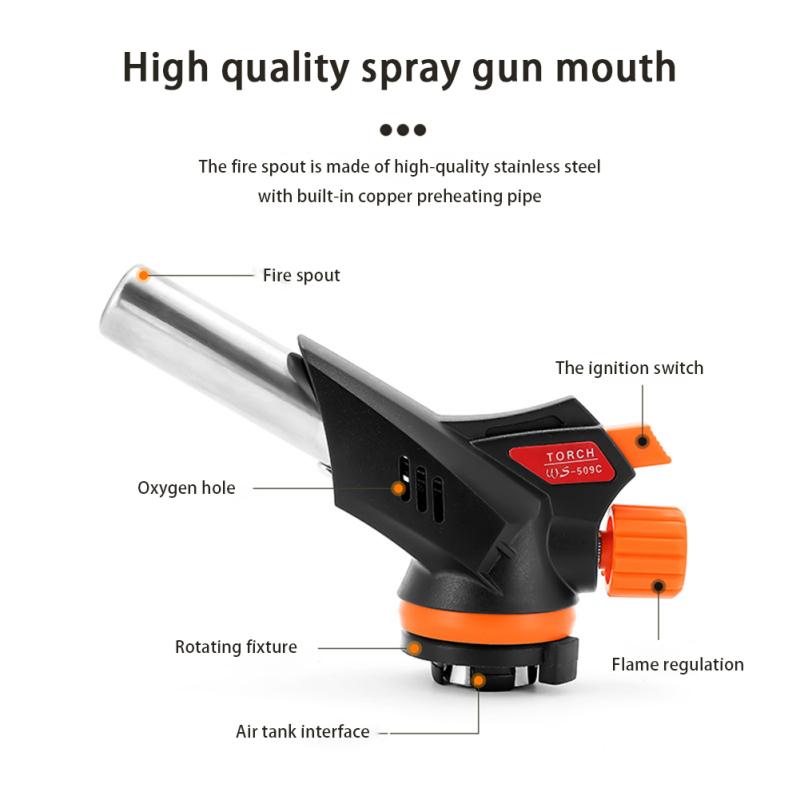 Outdoor Bbq Ignition Spray Gun Stainless Steel Leak Proof Fully Automatic Electronic Lighter Picnic