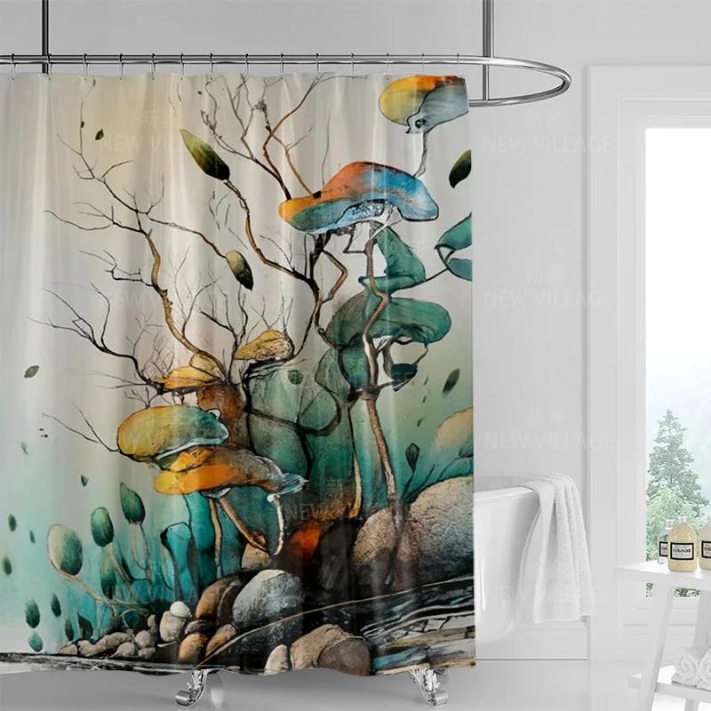 Nowoczesna Sztuka Graffiti Zasłona Prysznicowa garnitur Wodoodporna Zasłona 12 Haczyk Styl Skandynawski Łazienka Wanna Podwójnego Użytku Zasłona Prysznicowa