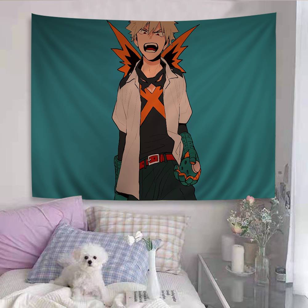 My Hero Academia Bakugou Katsuki Printed Large Wall Tapestry Indian Buddha Wall Decoration Witchcraft Bohemian Wall Art Decor