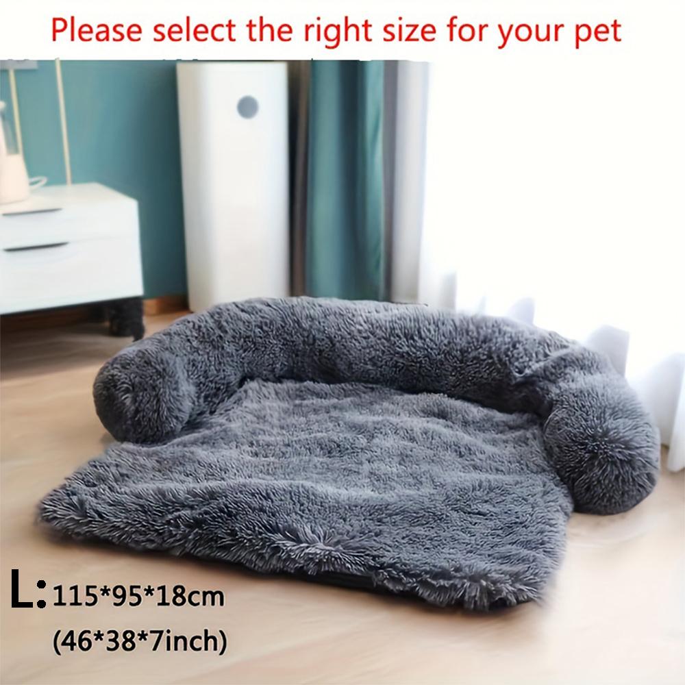 1Pc Plush Dog Bed Soft Dog Cushion Dual Purpose All-In-One Kennel Cushion Pet Sleeping Pad Cushion Sofa Protector Washable
