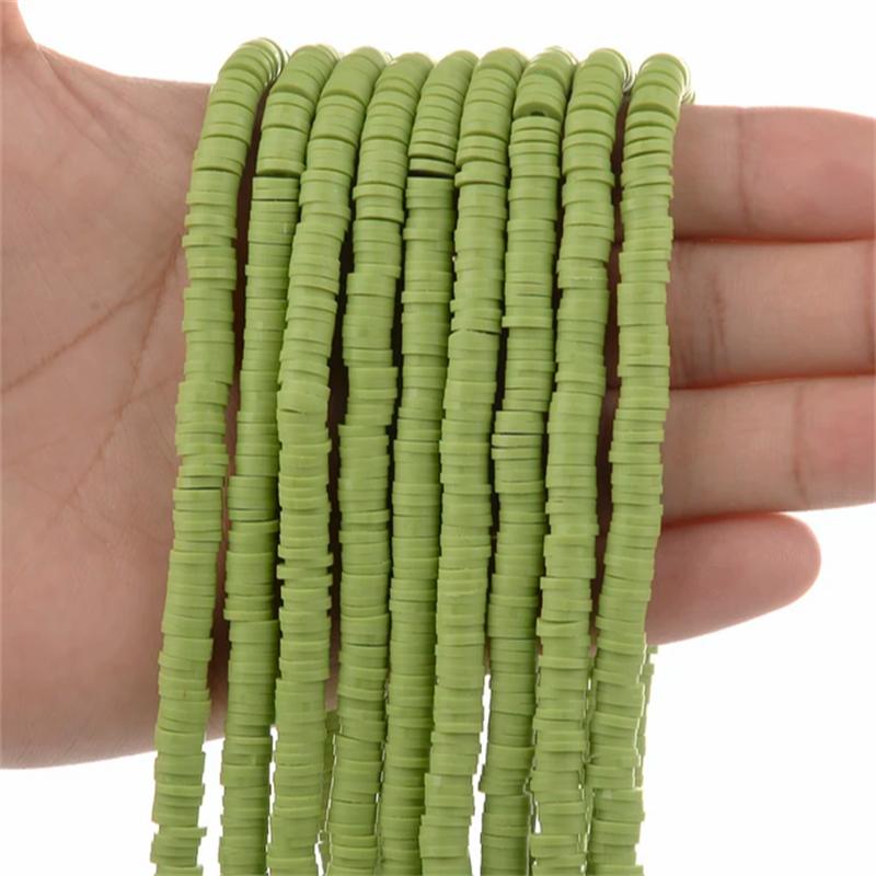 700Pcs/lot 6mm Flat Round Polymer Clay Beads Handmade Heishi Loose Spacer Beads for Jewelry Making DIY Bracelet Necklace Supplie