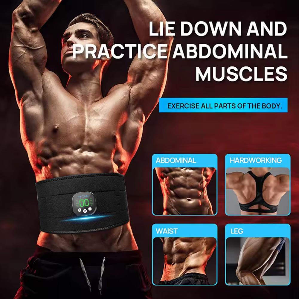 EMS Smart Waist Belt, Abdominal Slimming Device, Home Fitness for Belly Fat Reduction, Portable Fat BurnerEMS