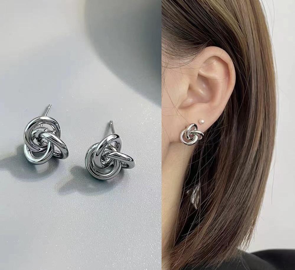 

Женские серьги-шарики из плетеной пряжи высокого класса: Изысканные медные пусеты с золотым покрытием платиновый