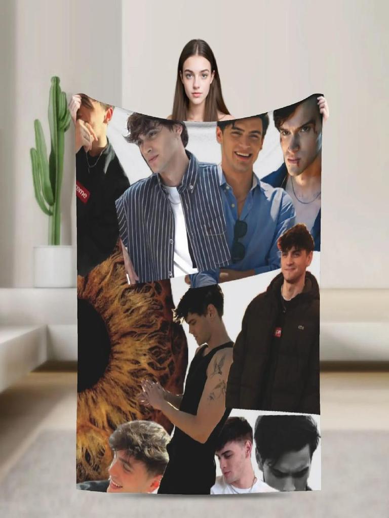 Culpa Mia Collage Nick Plush Blanket for Kids  Soft Flannel Throw for Couch Chair Sofa or Bed  Warm Cozy  HighQuality Design