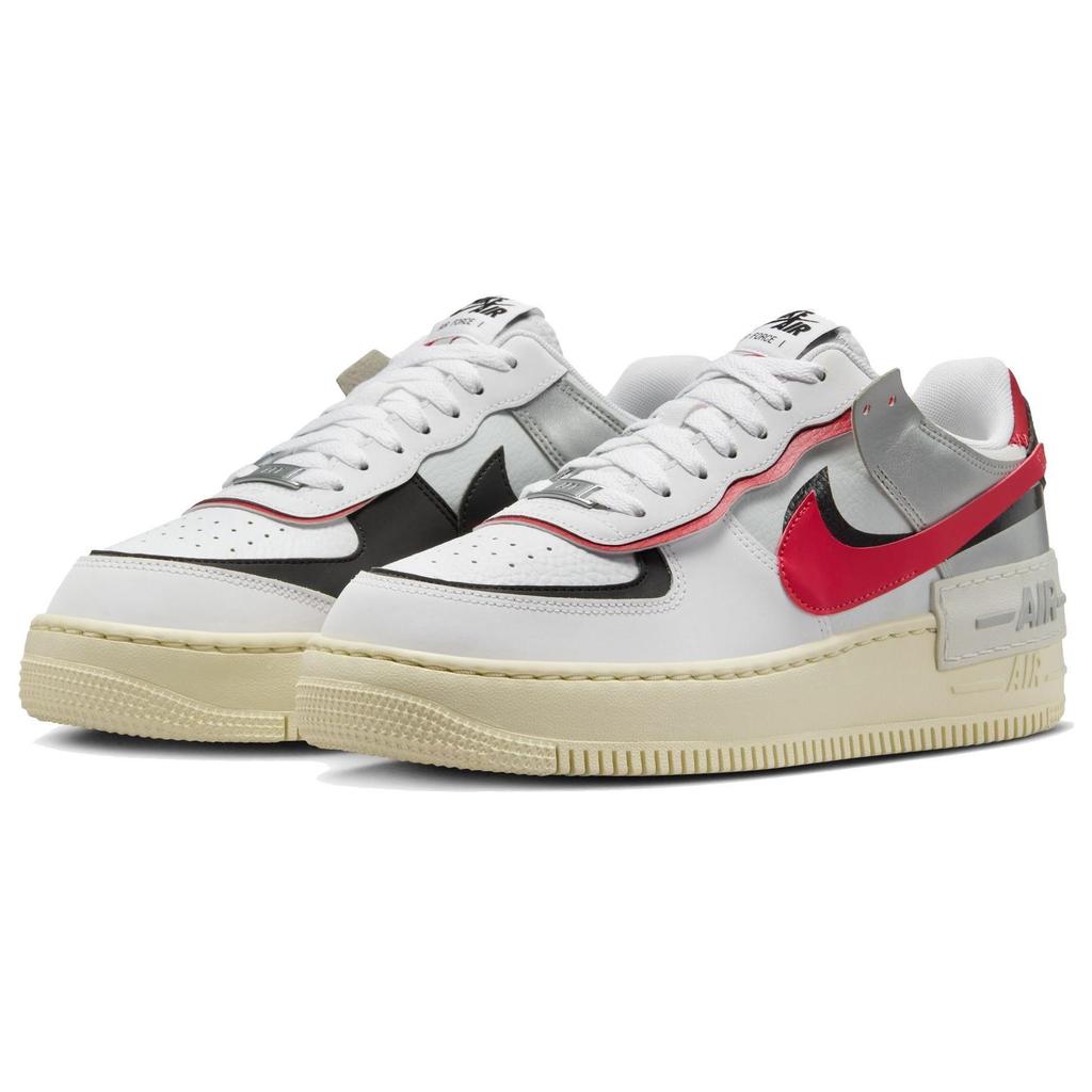 New Nike Air Force 1 Low Shadow White Silver Gym Red Women's FN6335-100