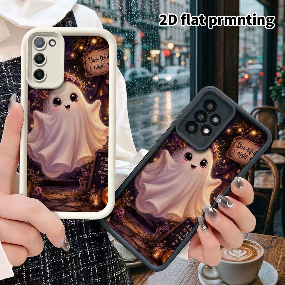 Phone Case: 2D Flat Samsung Galaxy A34 A35 M05 M06 S20 S22 S21 FE Plus 5G Tiered Protective Case, Pastoral Ghost, Christmas and Halloween Gift
