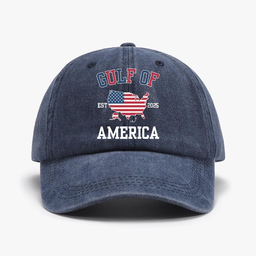 1pc'USA gulf' Vintage Sporty Unisex Baseball Cap Breathable Washed,Adjustable Curved Brim Print for Outdoor Adventures
