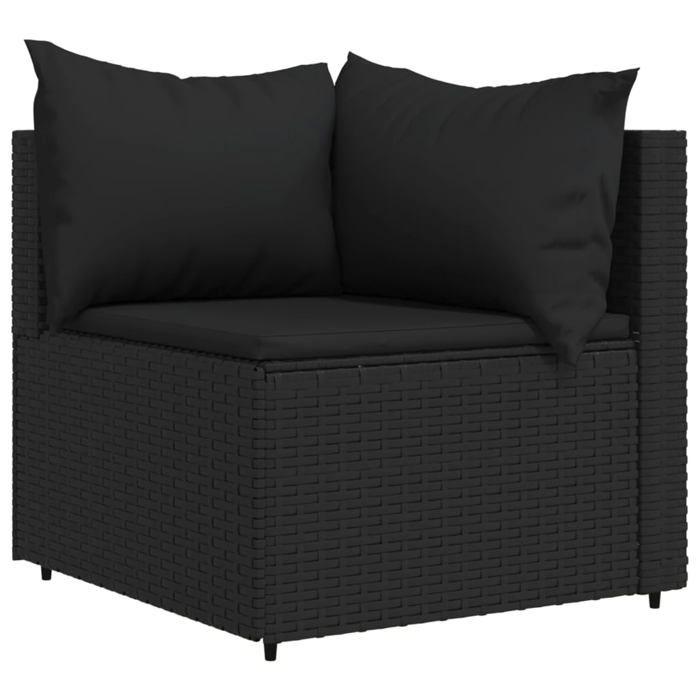VidaXL Garden Corner Sofas and Cushions 2pcs Black Wicker, Sofa, Garden Sofa, Sectional Corner Sofa, 319778