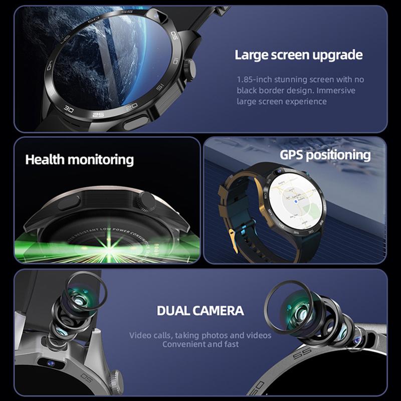 4G SIM Card Smartwatch Round Screen Card Phone Watch 1.85-inch Smart Watch Smart Watch Front And Rear Camera Heart Rate