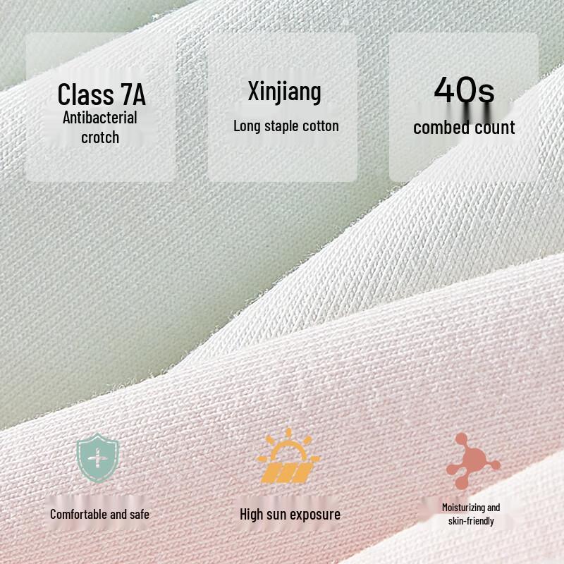 Urban Lady Women's Pure Cotton Mid-High Waist Antibacterial Briefs 4-Pack