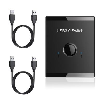 Samcos Switcher USB Switcher Manual Switcher for 2 PCs 5Gbps High Speed Transfer Keyboard Mouse Printer Selector Switcher Cables USB3.0 (2 USB3.0