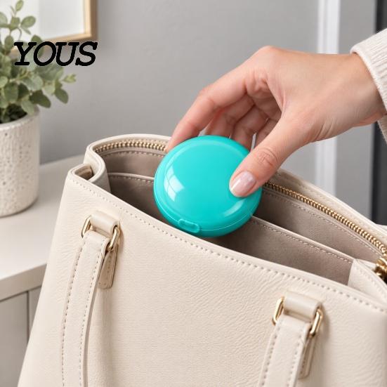 Weekly Medication Container Portable Pill Organizer, 7 Compartments Rotating Organizer Case, Moisture-Proof Dispenser for Daily Vitamin And