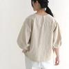 Summer Cotton and Linen T-shirt for Women Simple Solid Color Loose Lazy Puff Sleeve Short-sleeved Top