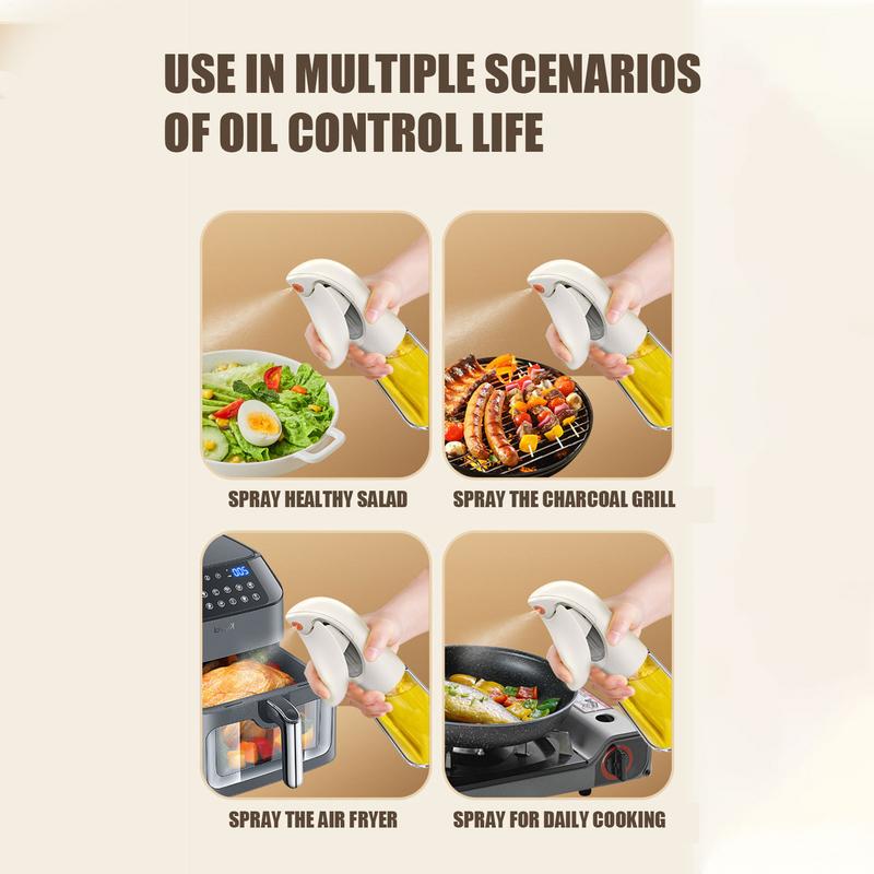 Oil Spray Bottle For Cooking 150ml Oil Spray Mister For Cooking Refillable Glass Sauce Container Kitchen Gadget For Air Fryer