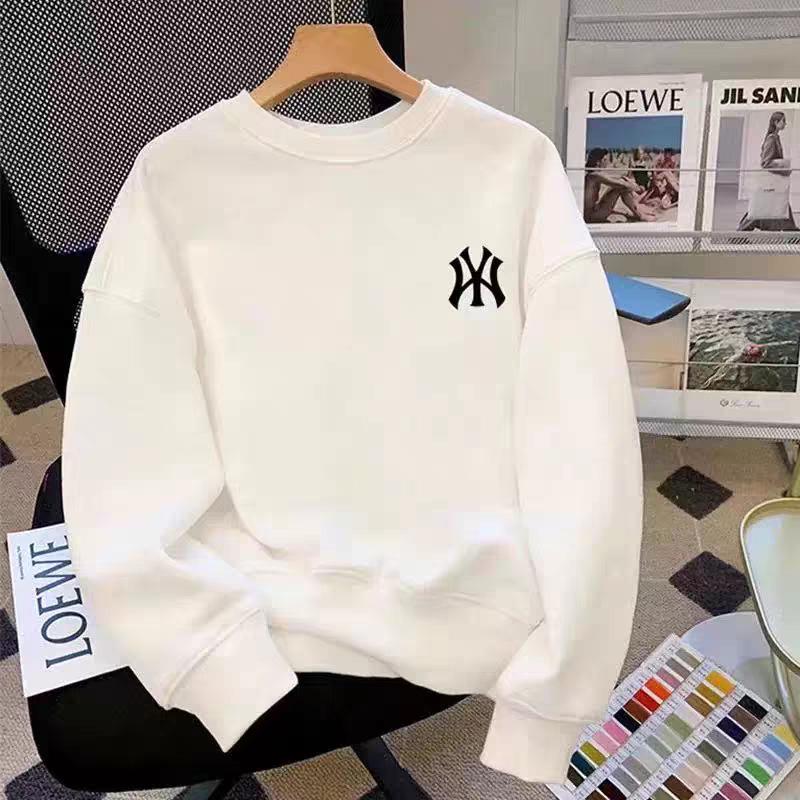 2025 Men’s Plus Velvet Cotton Hoodie – Round Neck, Long Sleeve, Casual Loose Fit, Trendy Base Layer for Autumn/Winter
