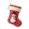 Christmas Stocking Ornament, Flat Hanging Decoration for Christmas Tree Wreath Mantel