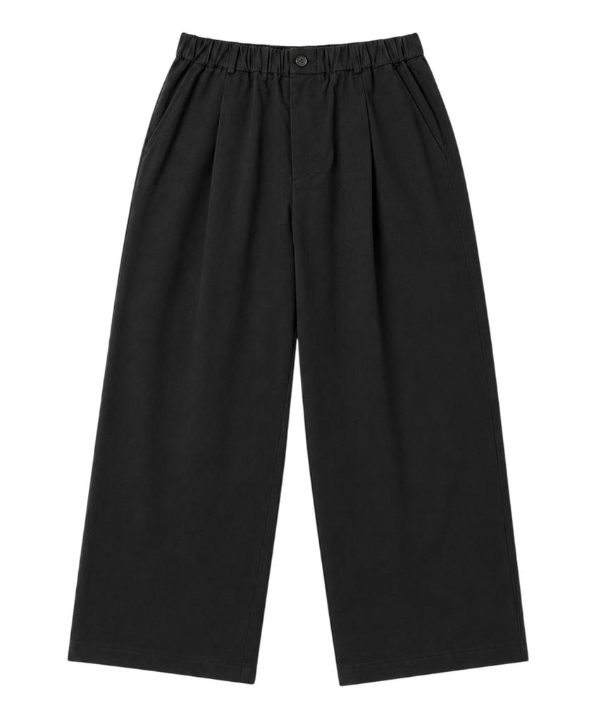 SAEV One-Tuck Wide Trousers (Black)