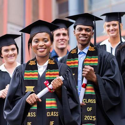 Kente Graduation Stole Class of 2025 Celebrate Culture with The African Graduation Sash for Black Men Women
