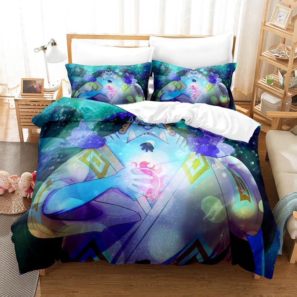 Nowy Zestaw Pościeli Jinbe Pojedynczy Bliźniak Pełny Queen King Size Zestaw do Łóżka Dorosły Dziecko Sypialnia Zestawy Poszewek na Kołdrę Zestaw Arkuszy do Łóżka z Nadrukiem 3D Anime