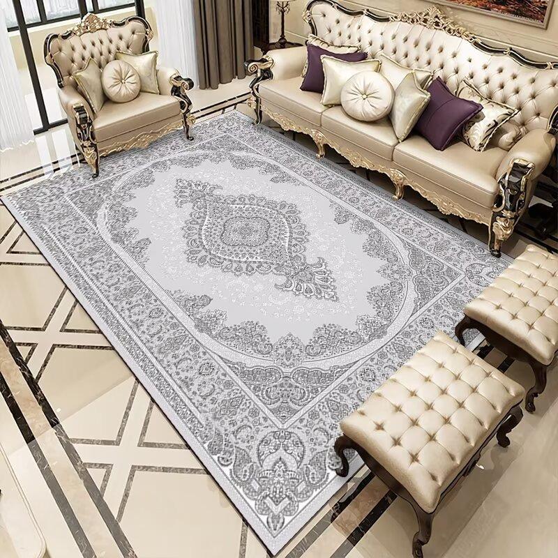 Classical Style Floor Mat Non-Slip Living Room Customizable Floor Rug Bedroom and Living Room Washable Soft Carpet Home Dcor