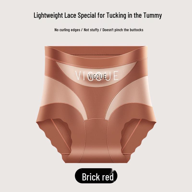 Douyin High Waist Seamless Breathable Tummy Control Panties for Women - Body Shaping, Hip Lifting, Antibacterial Plus Size Briefs.