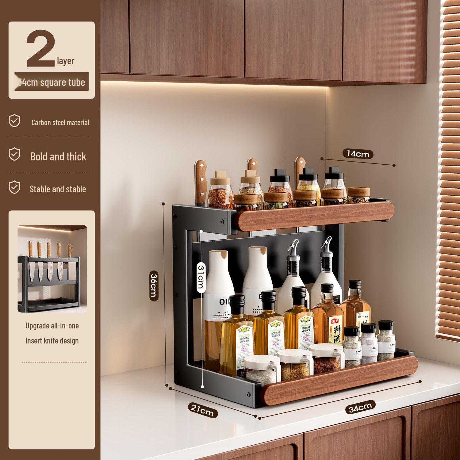 

Б/у Многоярусная кухонная полка-органайзер для специй, бутылок, банок, масла, соли, соевого соуса и уксуса.