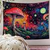 Retro Psychedelischer Pilz Wandteppich, Trippy Sternenhimmel Wandbehang, Bunter Hippie Wandteppich für Haus Schlafzimmer Wohnheim Dekor