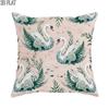 2D Flat 1pc Spring Floral Swan Throw Pillow Covers Peach Green Cosy Decorative Pillowcases One-Sided