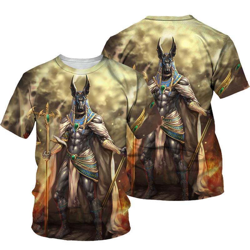 3D Gedrucktes Ägyptisches T-Shirt Herren Retro Ägypten Muster T-Shirts Sommer Harajuku Lockere T-Shirts Kurze Ärmel Unisex Rundhals Oberteile
