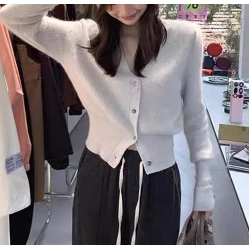 New autumn slim-fit long-sleeved knitted cardigan with sweater and short jacket for women's autumn and winter