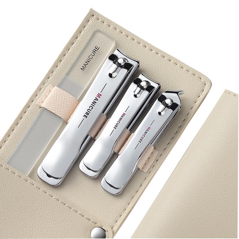 4pcs Manicure & Pedicure Set Durable Carbon Steel Nail Clipper & Nano Nail File Sharp & Stylish
