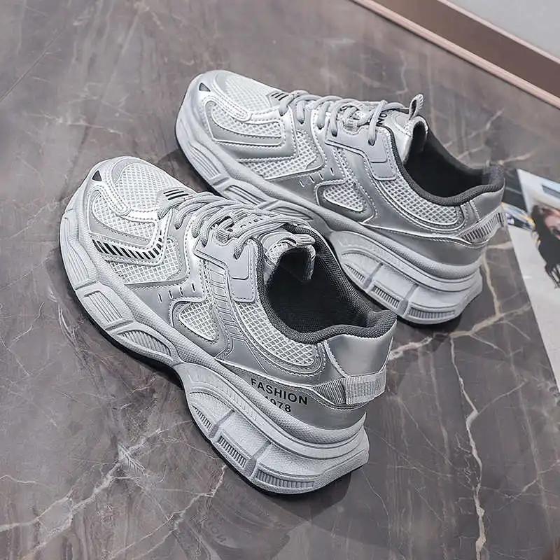 Size Synthetic Leather Teenage Sneakers Vulcanize Casual Sports Shoes Woman Women's White Boots Technologies Racing