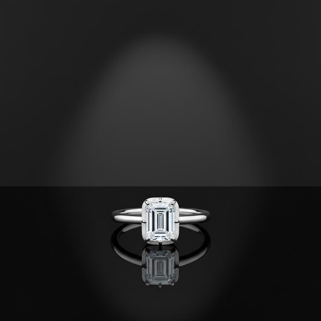 Anello Pagoda Rettangolare Taglio Moissanite in Argento Sterling S925 Moda Donna Gioielli Minimalisti Vendita Calda Transfrontaliera
