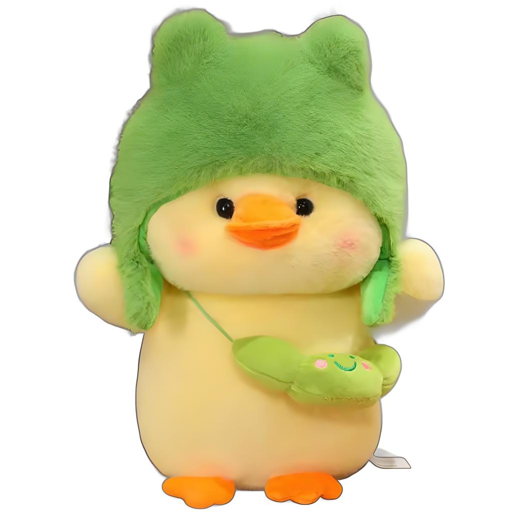 Internet celebrity outing duck plush toy turned into duck doll doll with hat duck throw pillow children and girls birthday gift