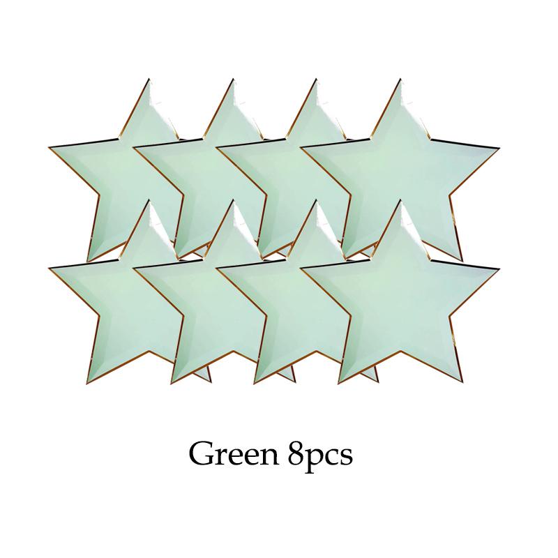 Mint Green Gold Disposable Tableware Party Napkins Paper Plates Straw Cup Kids Birthday Party Supplies Favor Wedding Decoration