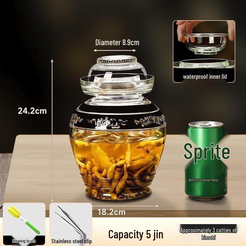 Набор толстостенных стеклянных банок для маринования JINGRX