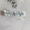 Elegantes Strass-Schleifen-Spitzen-Hochzeits-Strumpfband für Bräute