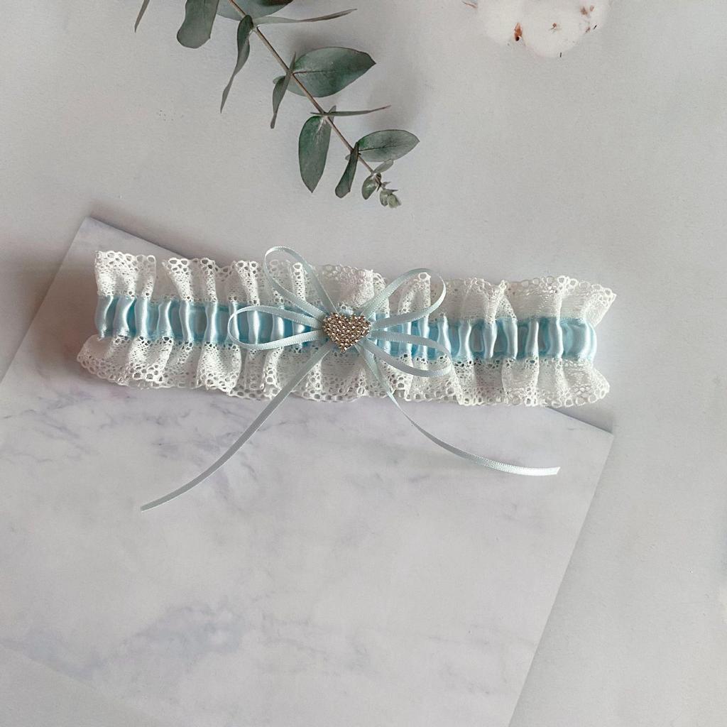 Elegantes Strass-Schleifen-Spitzen-Hochzeits-Strumpfband für Bräute