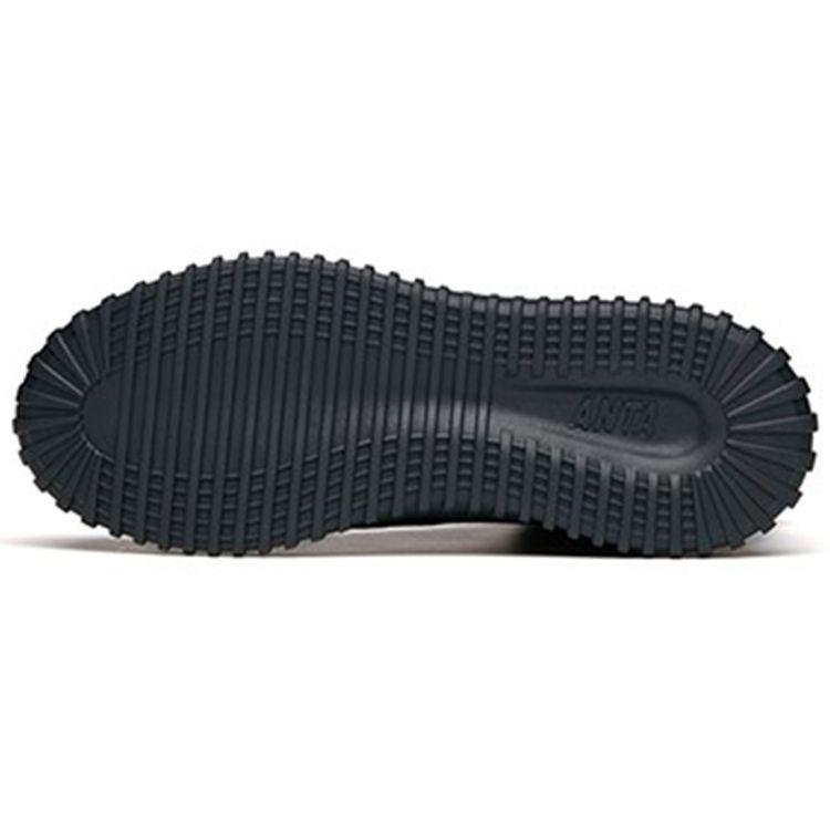 Anta Lifestyle Series Fabric Synthetic Leather Fleece Mid-Top Sports Casual Shoes Men Sneakers Black 112148903-2