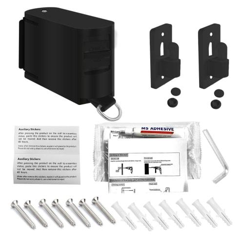 Telescopic Clothes Drying Rope, Heavy-Duty Adjustable Drying Rope with Wide Bandwidth, Self-Adhesive Wall-Mounted Chassis, Windproof Hanging Holes, Ad