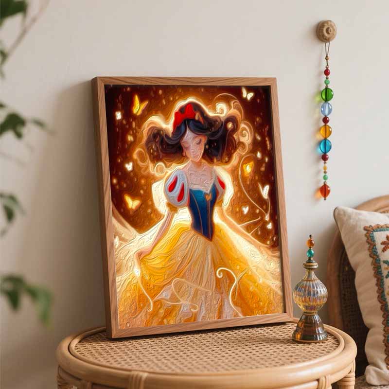 Disney DIY Oil Painting Kits Snow White Butterflies Hand Painting Home Decor Craft Gift Ideas, Magical Princess Art Wall Decor Supplies