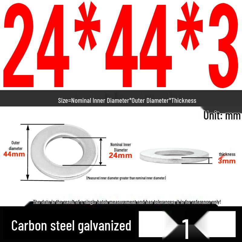 GB97 Galvanized Flat Washer M3-M42 - Full Specifications