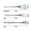 BBQ Tool Set Stainless Steel 3PC Premium Barbecue Utensils Food Turner Tong Fork