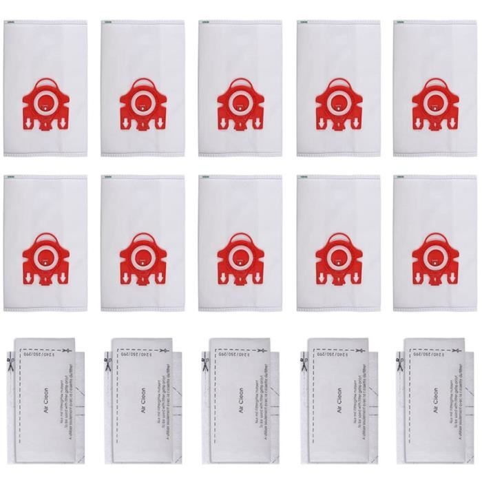 DASINKO Kit 10 sacs + 5 microfiltres pour aspirateur – Compatible Miele S4 S6 Complete C1 Compact C1/C2 (Alternative FJM HyClean)