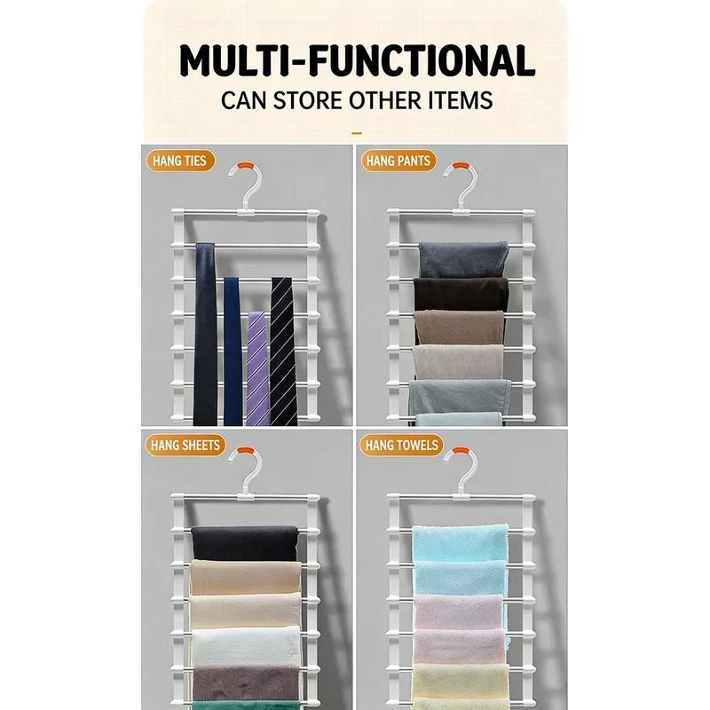 Multi-layer Stainless Steel Pants Rack Space Saving Closet Organizer Non-slip Magic Hanger for Trousers