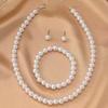1/2 Sets White Imitation Pearl Jewelry Set Choker Necklace Stud Earrings Bracelet Set Jewelry Accessories