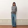 GREEN BELT Copenhagen Striped Knit Hooded Cardigan