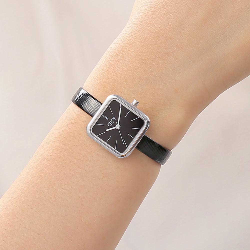 Pocheleidi Women'S Mesh Band & Leather Band Wristwatch 5-Piece Set Fm2014Bk-Set