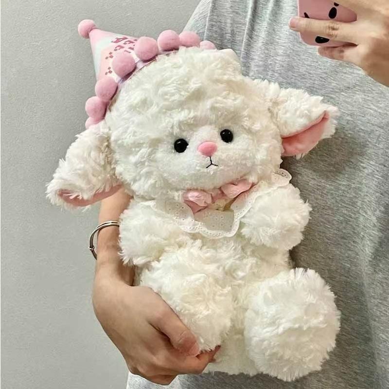 Girl princess lamb plush doll cute creative doll pink lamb doll give girl birthday gift girlfriend