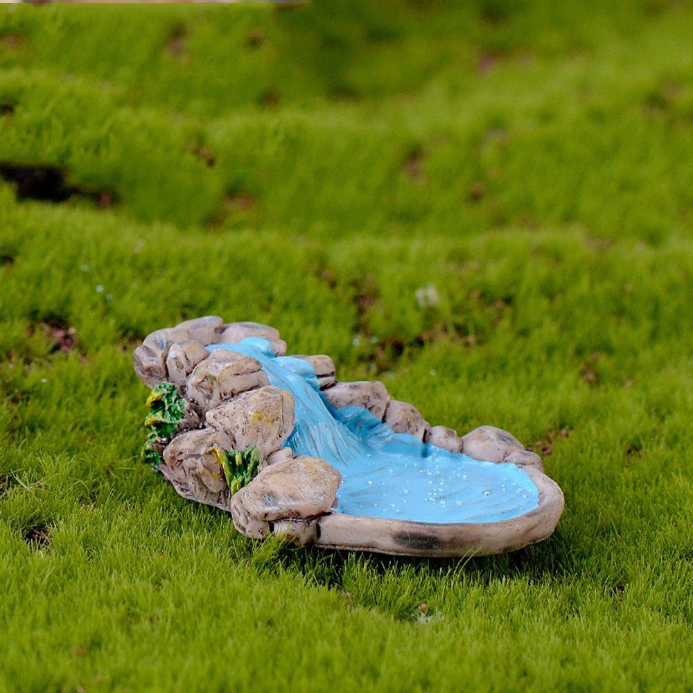 Craft Accessories Fairy Garden Resin Bonsai Ornament Home Decor Micro Landscape Grassland Bridge Pool Figurine Miniature Model